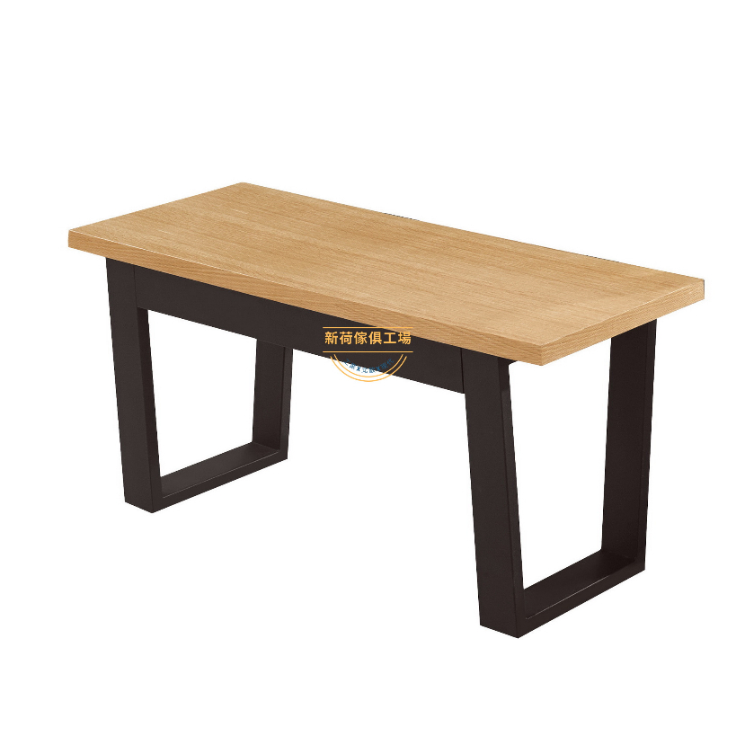 【新荷傢俱工場】 M 658  (原木/胡桃)工業風鐵腳長凳(98公分) 餐椅椅凳 休閒椅 玄關椅