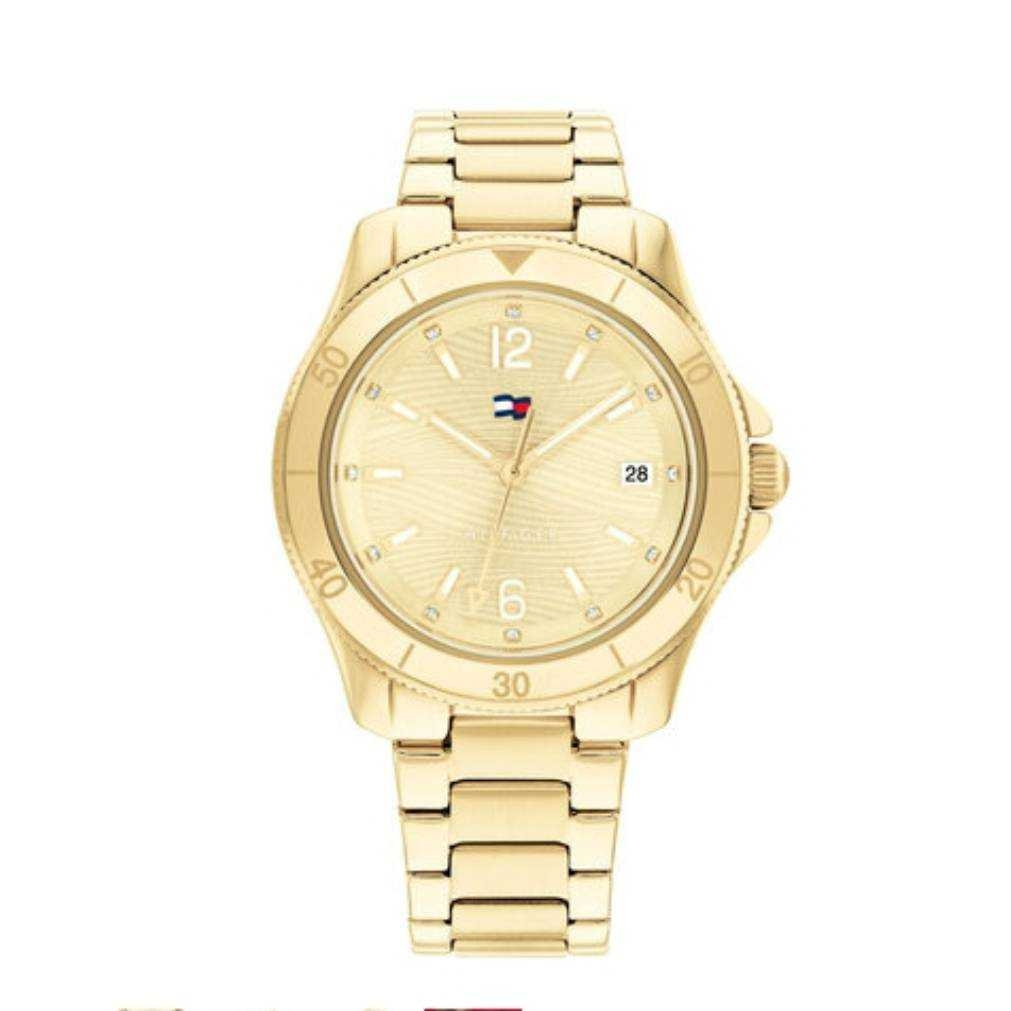 【Tommy Hilfiger】時尚典雅素面金色女腕錶 1782513 36mm 現代鐘錶