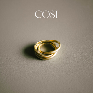 ｜Cosi｜Ring A-06 Gold 磨砂三環戒