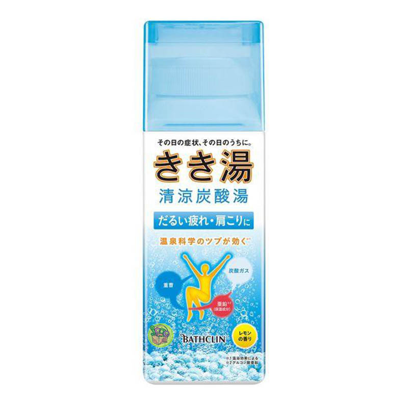 【JPGO】日本進口 BATHCLIN 巴斯克林 碳酸入浴劑 泡湯浴鹽 360g~清涼 清新檸檬