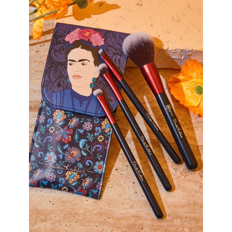 【夏綠蒂精選預購】🇲🇽墨西哥女畫家 Frida Kahlo聯名刷具四件組+包裝收納袋