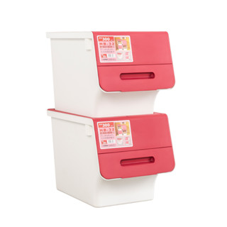 30L 普羅旺可自由堆疊直取式收納箱【兩入】掀蓋式 塑膠箱 衣物收納 收納櫃 堆疊箱 置物箱