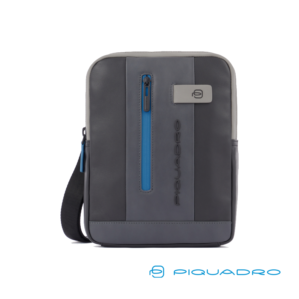 [義大利 Piquadro] 側背包推薦 真皮包包 適用11吋平板 CA1816UB00-黑灰色-Urban系列