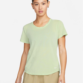 Nike 女裝 短袖上衣 網眼 舒適 好穿 運動 吸濕排汗 清爽 蘋果綠 DX0132343