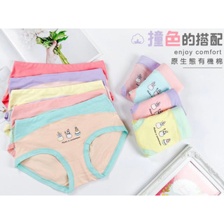【百麗兒】小雪人撞色系 棉質 中腰女三角內褲(Free) Viscose 舒適透氣 親膚貼身 少女內褲 熱銷款 現貨