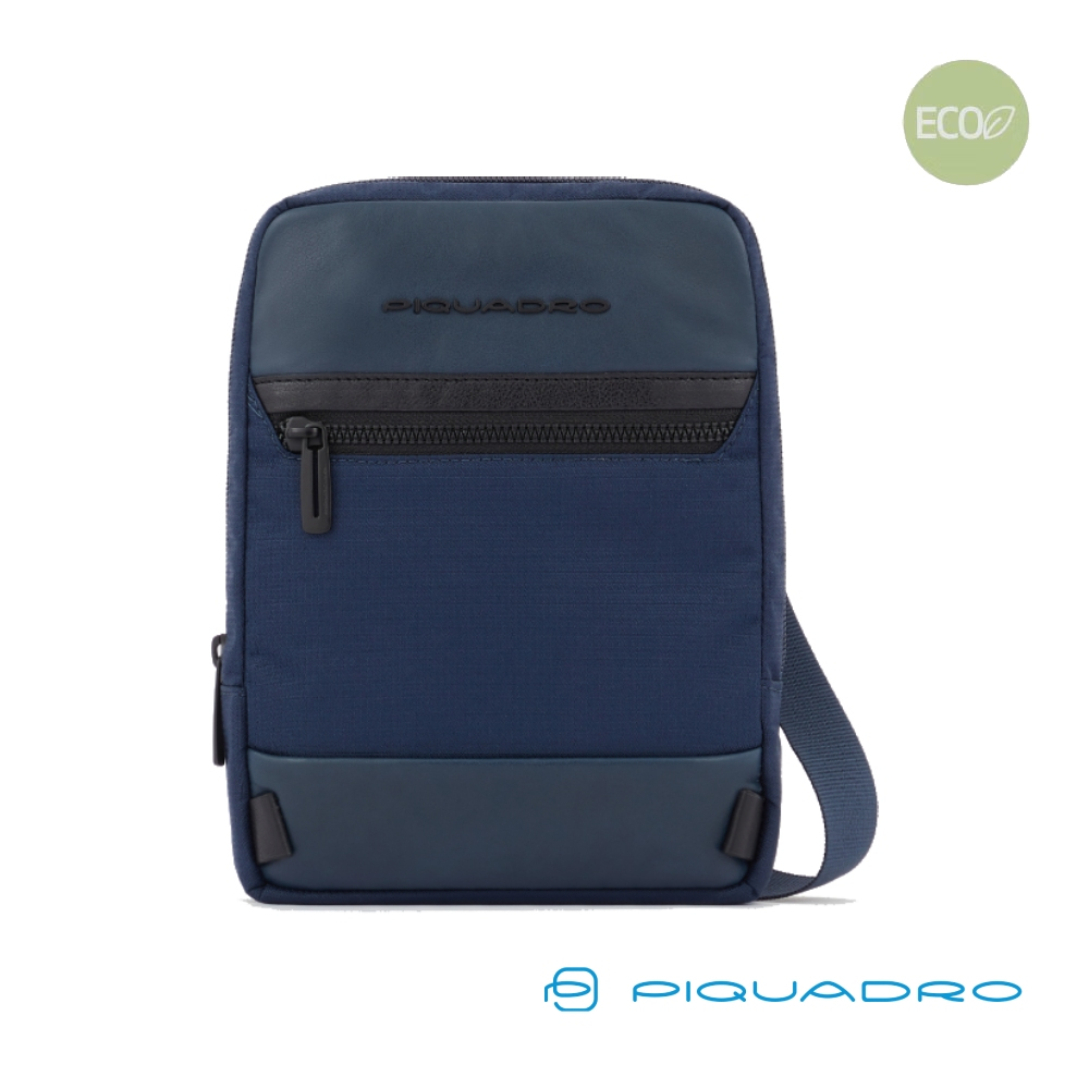 [義大利 Piquadro] 生側背包 斜背包推薦 回收再製尼龍 可調節肩背帶 CA3084W115-藍色-W115系列