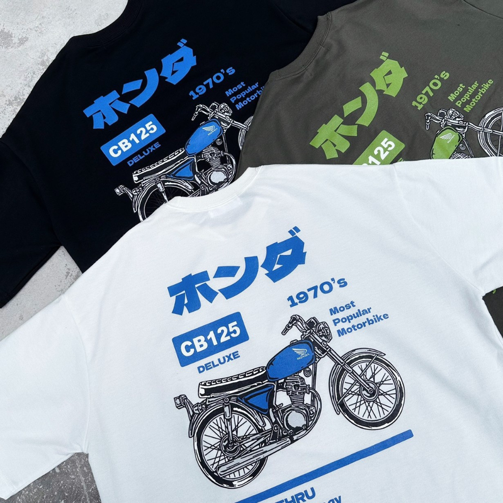 【🔥潮流INS】1970's CB125 傳奇檔車 日文 寬鬆 落肩 短T 情侶 日系 復古 摩托車【K637】