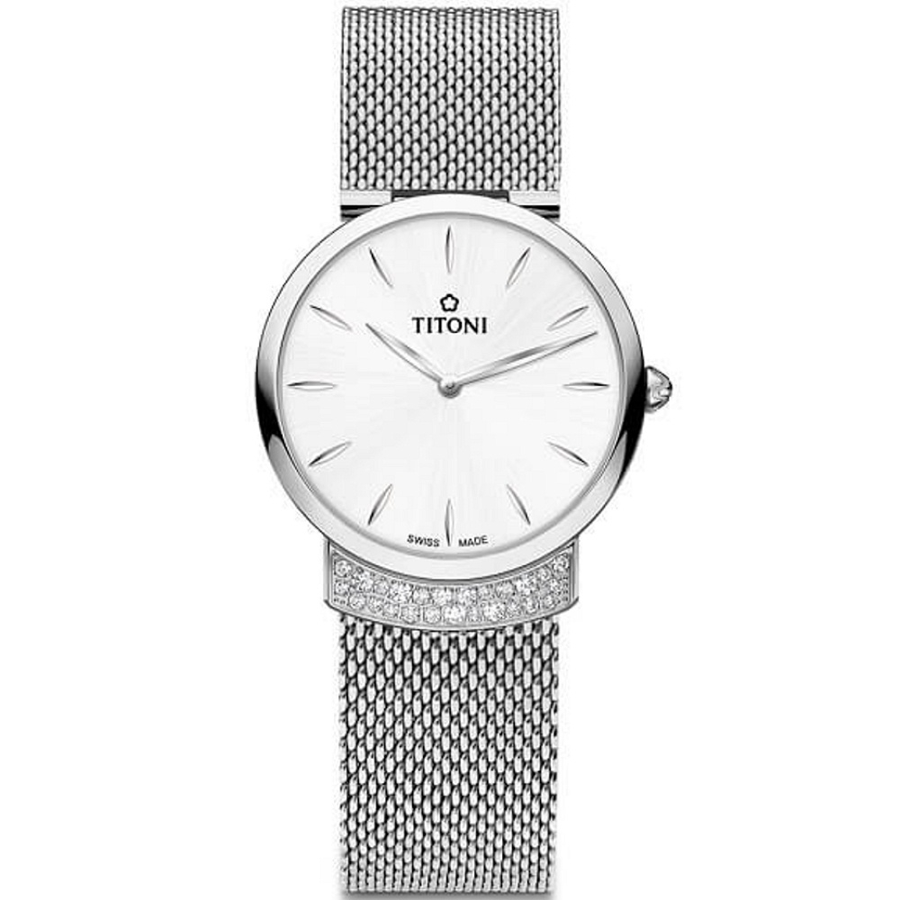 TITONI 梅花錶 優雅璀璨 晶鑽腕錶 TQ42912S-591