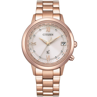 CITIZEN星辰 xC系列 光動能 鈦金屬玫瑰金電波腕錶 36mm（CB1132-51W）