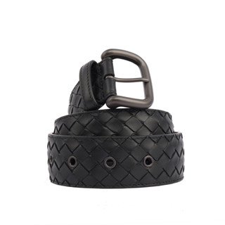 BOTTEGA VENETA 牛皮編織皮帶 寬4cm(黑色) 173784 V4650 1000