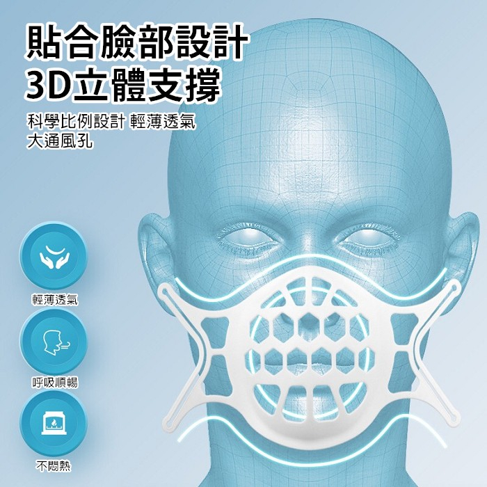 3D立體口罩架 立體透氣口罩架 口罩支撐架 口罩支架 口罩架矽膠 面罩支架 口罩架 防悶口罩支架【台灣出貨】