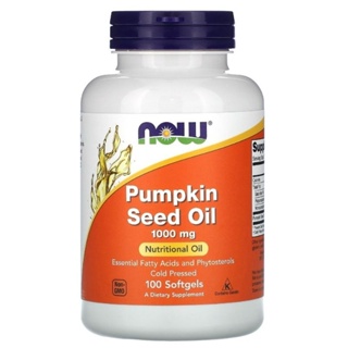 《現貨》NOW Pumpkin Seed Oil，南瓜籽油，1000 mg * 100 softgels