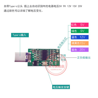 庫存不用等-【no】-Type-c PD快充觸發器 電壓檢測儀5V9V 12V 15V 20V自動測試儀W990-19現