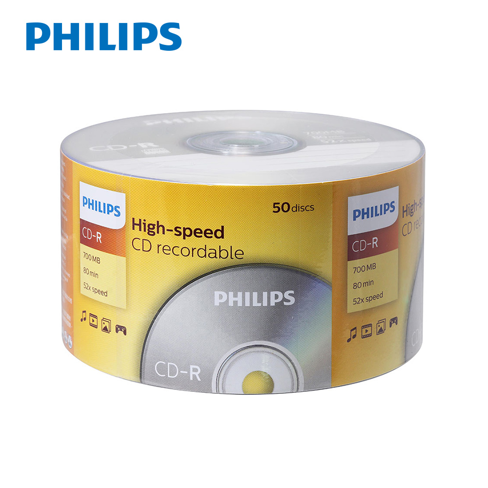 【蝦皮直營】PHILIPS 飛利浦 CD-R 50 封膜包裝 (PT) 80min空白光碟 CD片 50入h