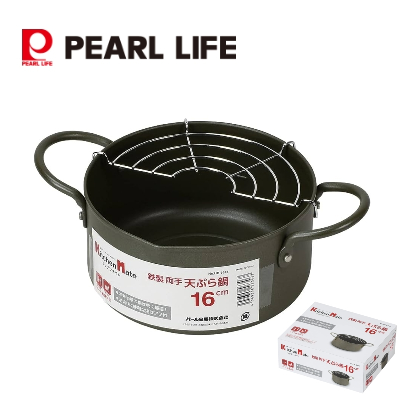 日本PEARL LIFE 鐵製油炸鍋16cm 天婦羅鍋