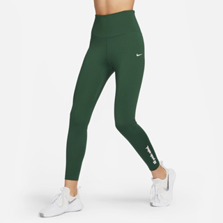 NIKE 耐吉 女款 DRI-FIT 緊身長褲 訓練 運動 韻律 有氧 舒適 瑜珈 透氣 綠色 FQ0708323