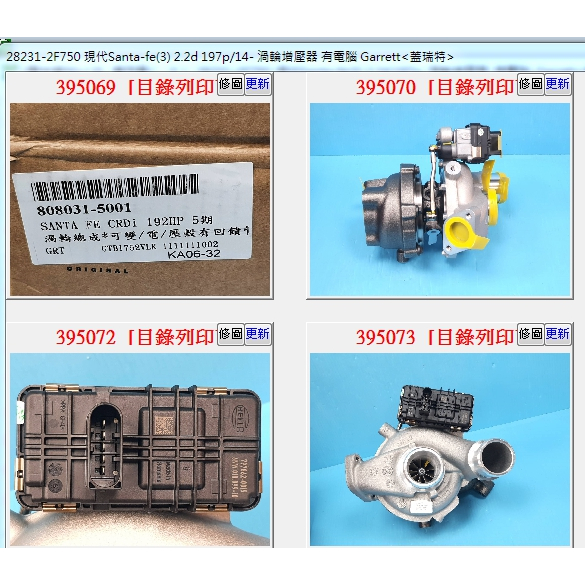 【成皿】28231-2F750 渦輪增壓器 TURBO 現代SANTA FE2.2 5期 14年- 蓋瑞特 &lt;墊片另購&gt;