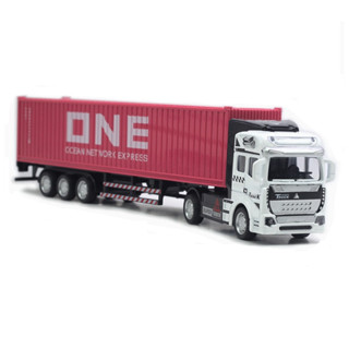 🌈兒童汽車玩具1：48合金貨櫃車玩具模型高度模擬兒童兒童迴力送貨車玩具