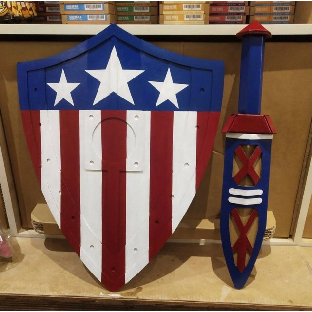 cosplay 角色扮演 盾牌 劍 玩具 DIY 美國隊長 美國隊長盾牌 漫威 裝扮 兒童生日禮物 兒童禮物 可可馬