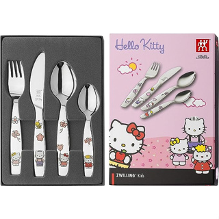 全新真品 ZWILLING 德國雙人 Hello Kitty 兒童 餐具 四件組 主餐勺 甜點勺 餐刀 餐叉 雙人牌