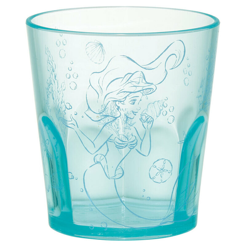 【現貨-日本SKATER】迪士尼 小美人魚 兒童透明水杯 飲料杯 塑膠杯 學習杯 正版