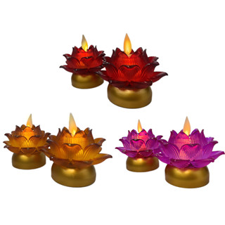 【UP101】7日蓮花祈願心燭充電款2入組(LED蠟燭 法會供燈 模擬蠟燭 電子心燈 祈願心燈/Y205)