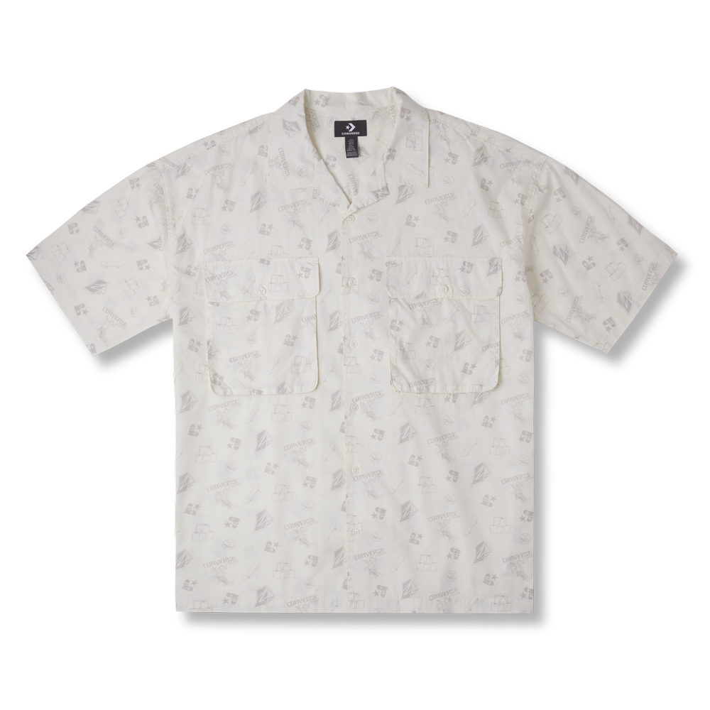 CONVERSE 短袖襯衫 SKATEBOARD SHIRT 男款 米白色 10026163-A01