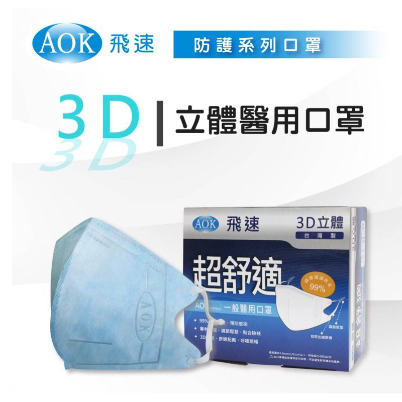 台灣AOK飛速3D立體醫用口罩