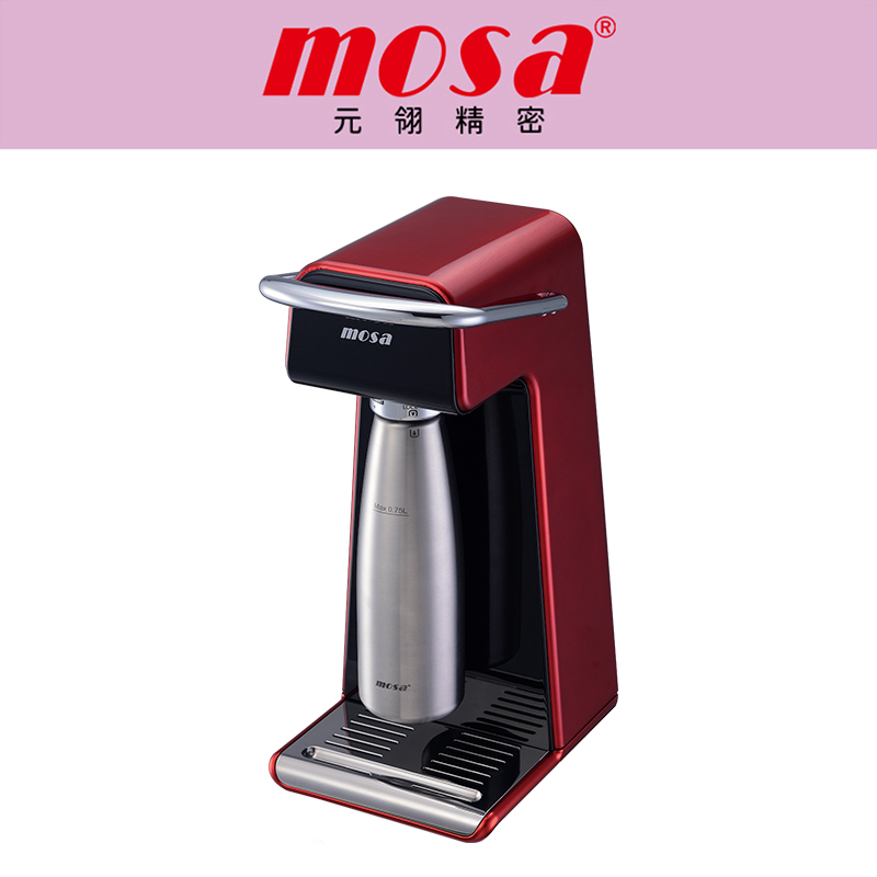 mosa UBar高級氣泡水機 專屬打造 可雷射客製圖標於不鏽鋼水瓶 四色可選