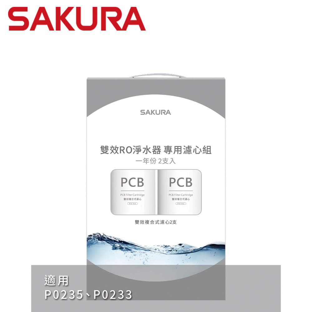 SAKURA 櫻花 雙效RO淨水器專用濾心2支入(一年份) F2192