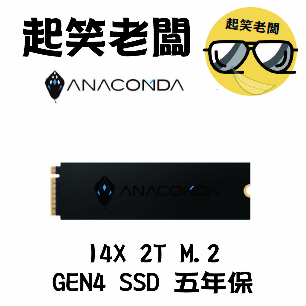 【全新含稅】ANACOMDA 巨蟒 I4X 2T PCIE Gen4x4 M2 2280 5Y SSD固態硬碟