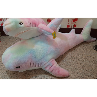 鯊魚抱枕 鯊魚娃娃 鯊魚玩偶 彩色 七彩鯊魚 彩色鯊魚
