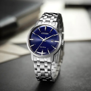 【CITIZEN 星辰】BM7461-85L 光動能 數字 日期顯示 鋼錶帶男錶 藍/銀 40mm 臺南 時代鐘錶