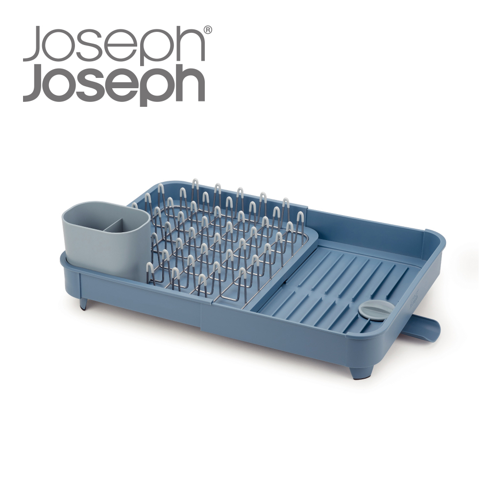 英國Joseph Joseph 可延伸杯碗盤瀝水組(天空藍)