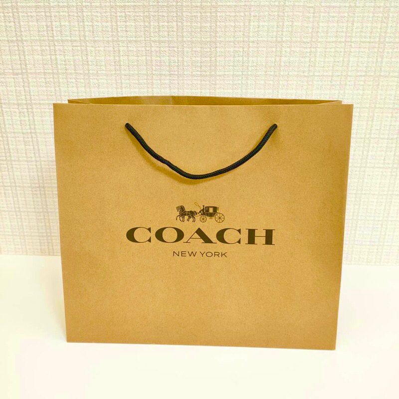 正版COACH精品牛皮紙袋/首飾項鏈皮夾包包禮盒專用紙袋