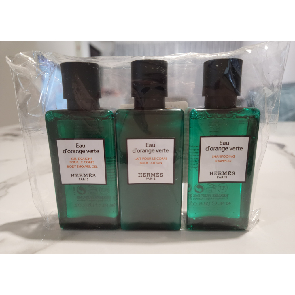 Hermes 愛馬仕 橘綠之泉沐浴旅行組40ml(身體乳液+沐浴露+洗髮精)