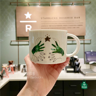 Starbucks官方正品！星巴克杯子手語店限定355ml手語圖案陶資馬克杯咖啡杯果汁珍奶茶奶昔茶水杯