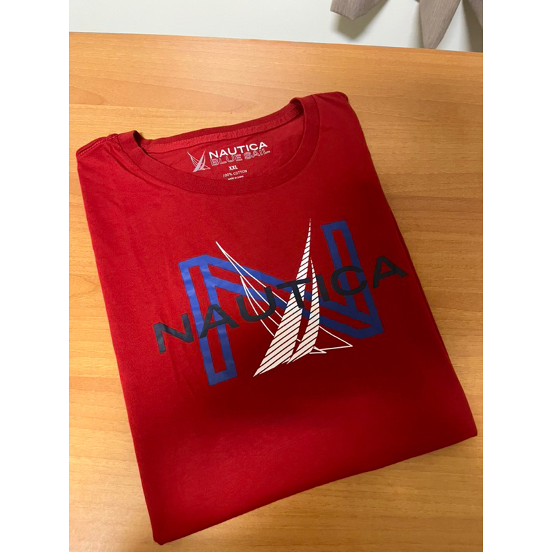 Nautica 美國帆船 男 短袖 圓領 經典品牌N設計款 紅色 XXL 有大尺寸