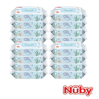 *箱購宅配免運費* Nuby 海洋系列極厚柔濕巾 60抽 16包入