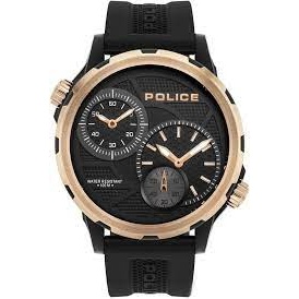 POLICE 義大利 高質感 商務休閒風 雙時區石英腕錶 16019JPBR-02P