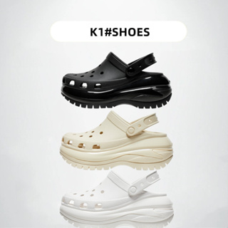 K1•Crocs MEGA CRUSH 光輪 洞洞鞋 增高 厚底 白色 黑色 奶茶色208328-060
