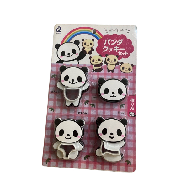 日本 Arnest 可愛熊貓餅乾模型 餅乾壓模(4入) 餅乾切模 三明治切模 手工餅乾DIY 烘焙工具