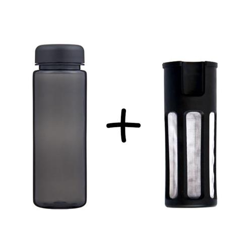 【日本Rivers】REUSE BOTTLE S500+茶濾器-黑《WUZ屋子》茶具 水瓶 冷水瓶 水壺