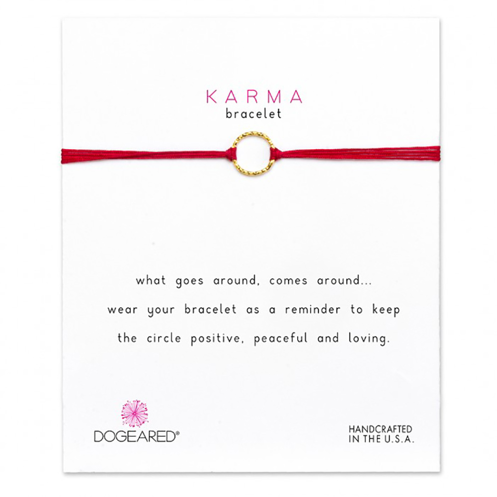 Dogeared Karma 閃亮圓滿圈手鍊 金墜紅線手鍊 附原廠盒