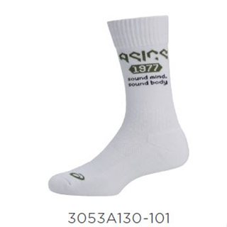 ASICS 亞瑟士 3053A130 中筒襪 (101白綠/102白粉/200咖/401綠 ) M-L