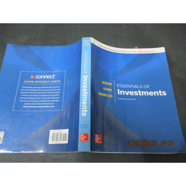 Essentials of Investments 11E BODIE 9781260288391有些劃記