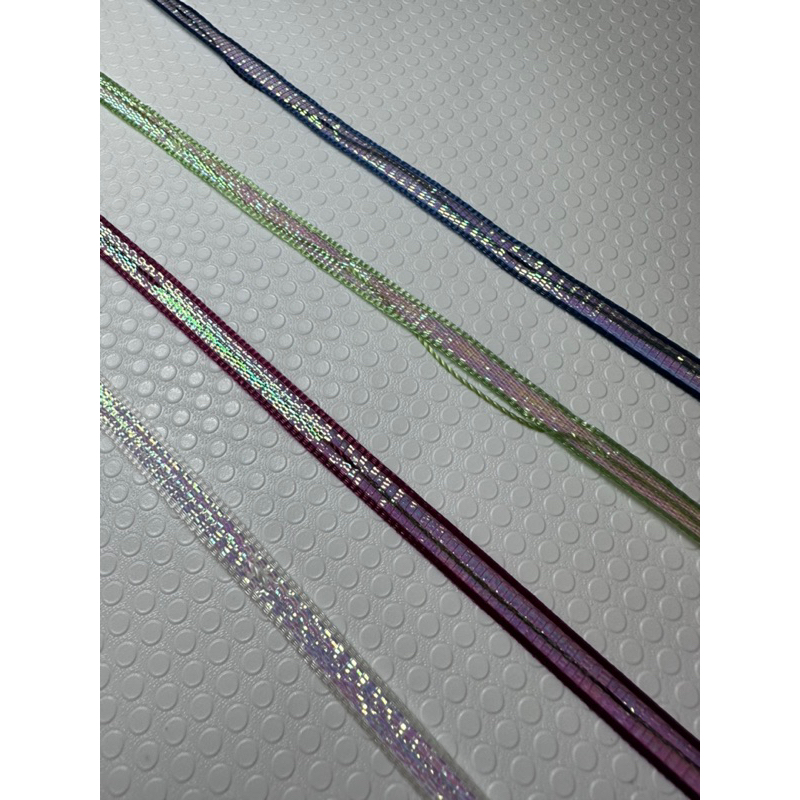 手拉花緞帶 0.6cm 四色 偏光緞帶