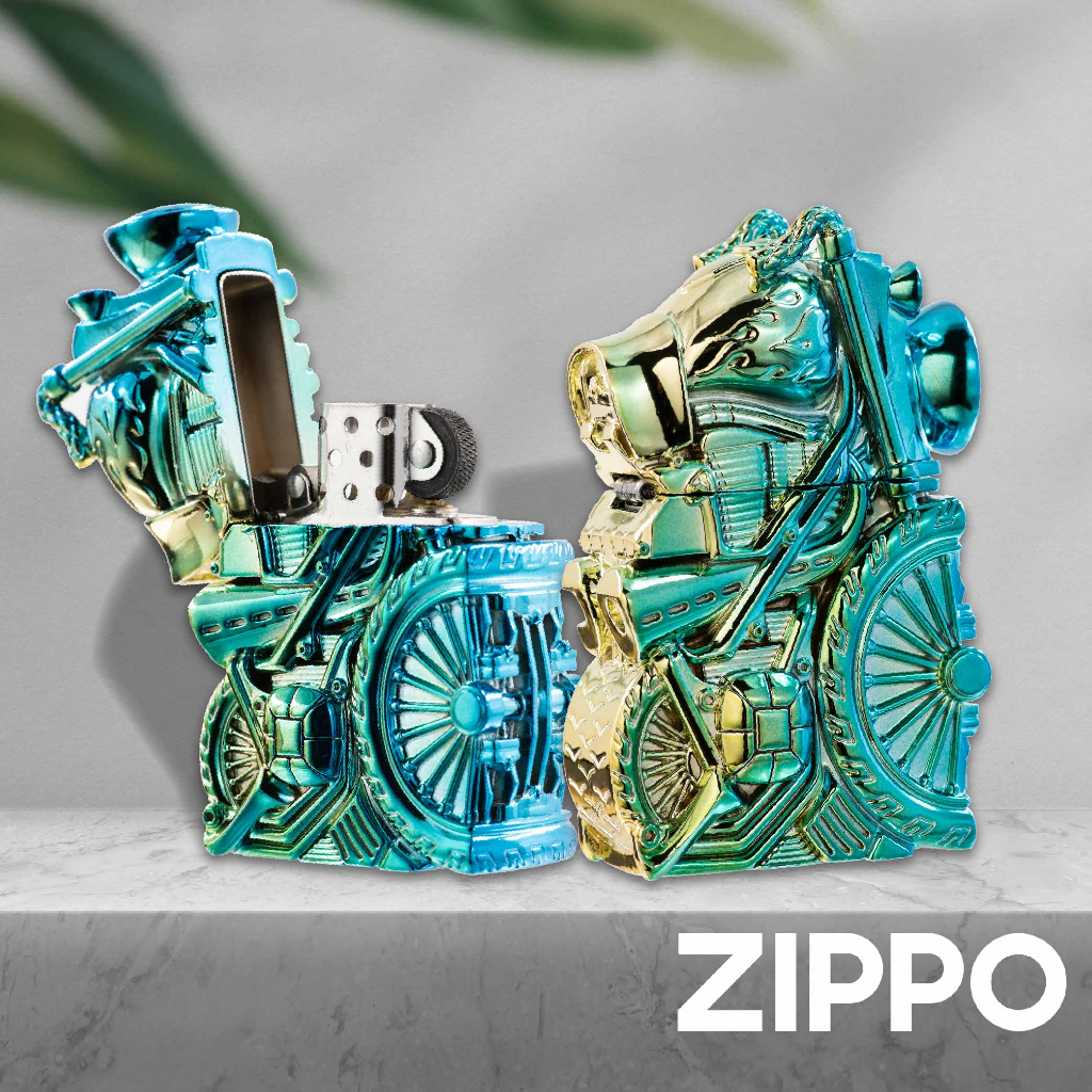 ZIPPO 窄版電鍍復古摩托車防風打火機 特別設計 禮物 送禮 客製化 煤油打火機 終身保固 定製 重機 造型打火機