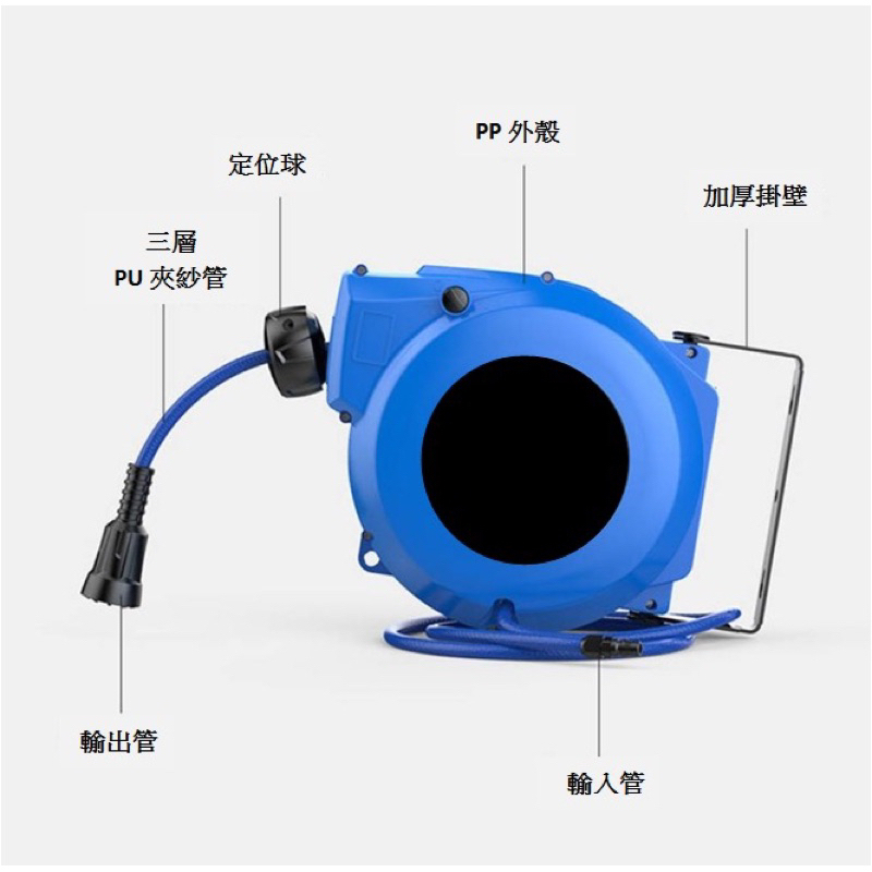 15米氣鼓自動伸縮捲管器專用修車風管空氣管收管器氣動工具汽車美容