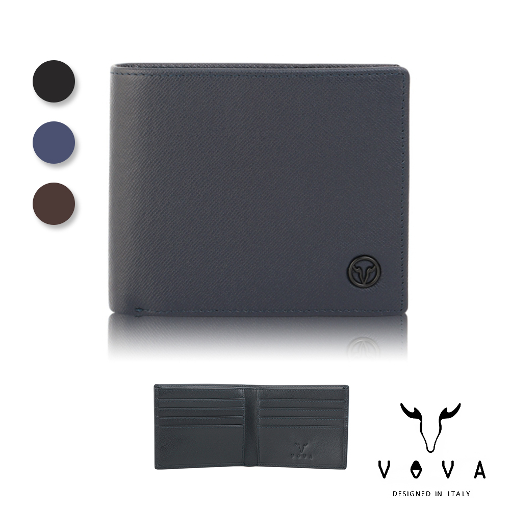 【VOVA】義大利沃汎 艾登-II系列8卡皮夾 黑色/藍色/咖啡色 VA127W002BK/BL/BR